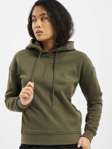 Soft Urban Classics women's hoodie with drawstring, rib knit, 300 g/m², khaki