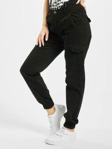 moderne URBAN CLASSICS Damen Jeans Stretch Reißverschluss Taschen mit Baumwolle Schwarz
