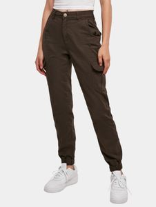 Casual URBAN CLASSICS women's stretch jeans with zip pockets, cotton, brown