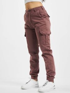 lässige Urban Classics Damen Jeans Stretch Reißverschluss Taschen mit Baumwolle Bordeaux-Rot