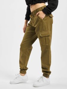 lässige Urban Classics Damen Jeans Stretch Reißverschluss Taschen mit Baumwolle Khaki