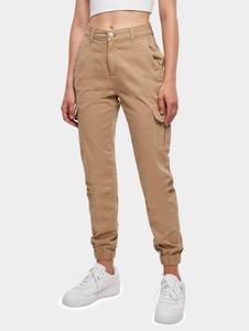 lässige Urban Classics Damen Jeans Stretch Taschen 320 g/m² mit Baumwolle Beige