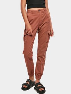 bequeme Urban Classics Damen Jeans Stretch Taschen 320 g/m² mit Baumwolle Terracotta-Orange