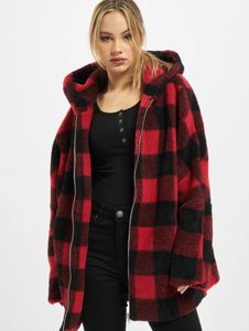 moderne URBAN CLASSICS Damen Jacke 300 g/m² Rot/Schwarz