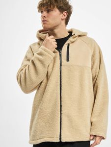 bequemer Urban Classics Herren Hoodie Reißverschluss Rippbündchen 260 g/m² Beige