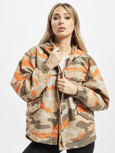 funktionale Urban Classics Damen Jacke große Kapuze Taschen 270 g/m² mit Baumwolle Camouflage