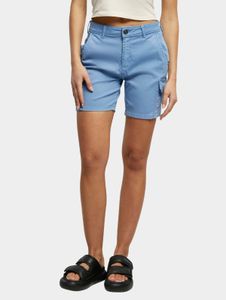 bequeme Urban Classics Damen Shorts Stretch Reißverschluss Taschen mit Baumwolle Blau