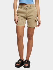 leichte Urban Classics Damen Shorts Stretch Reißverschluss Taschen mit Baumwolle Beige