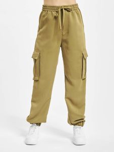 stylische Urban Classics Damen Jeans Kordelzug Reißverschluss 188 g/m² Khaki