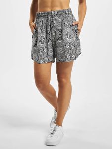 bequeme Urban Classics Damen Shorts Kordelzug Taschen 115 g/m² Schwarz/Weiß