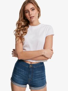 sportliches Urban Classics Damen T-Shirt Stretch 180 g/m² mit Baumwolle Weiß
