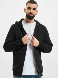 Sweat à capuche homme Casual Urban Classics, noir, avec cordon de serrage et fermeture éclair, 300 g/m² coton.