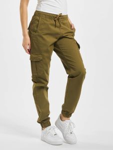 lässige URBAN CLASSICS Damen Jeans Stretch Taschen 260 g/m² mit Baumwolle Khaki