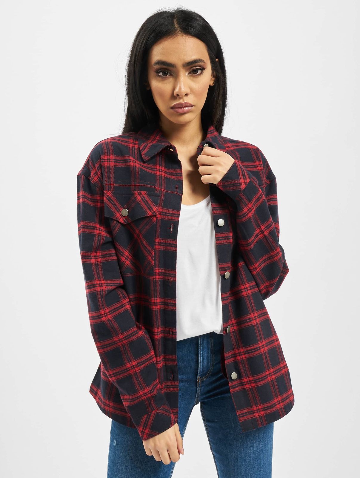 URBAN CLASSICS Damen Polo-Shirt Oversize Baumwolle