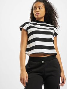 sportliches Urban Classics Damen T-Shirt 180 g/m² mit Baumwolle Schwarz/Weiß