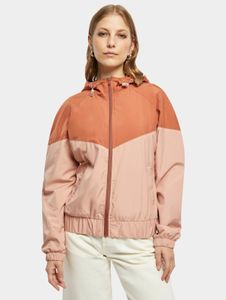 Casual Urban Classics women's jacket, large hood, pockets, 68 g/m², cream/orange