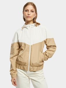 Veste femme Functional Urban Classics, grande capuche, poches, 68 g/m², blanc/beige