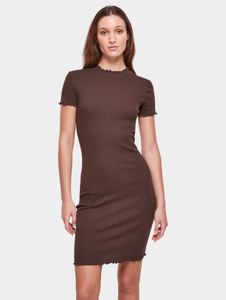 lässiges Urban Classics Damen T-Shirt Stretch Slim Fit 240 g/m² mit Baumwolle Braun