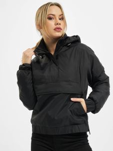 funktionale Urban Classics Damen Jacke Reißverschluss Kapuze 68 g/m² Schwarz