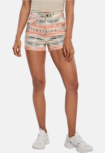 sommerliche Urban Classics Damen Shorts Reißverschluss Taschen 270 g/m² mit Baumwolle Beige