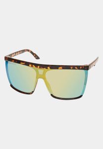 Lunettes de soleil unisexes Striking Urban Classics, effet miroir, imprimé léopard, marron