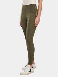 Vaqueros elásticos de mujer Stylish Urban Classics con cremallera, 270 g/m², color caqui.