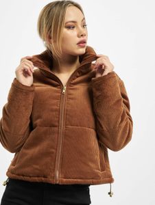 moderne Urban Classics Damen Jacke Reißverschluss Taschen 230 g/m² mit Baumwolle Braun