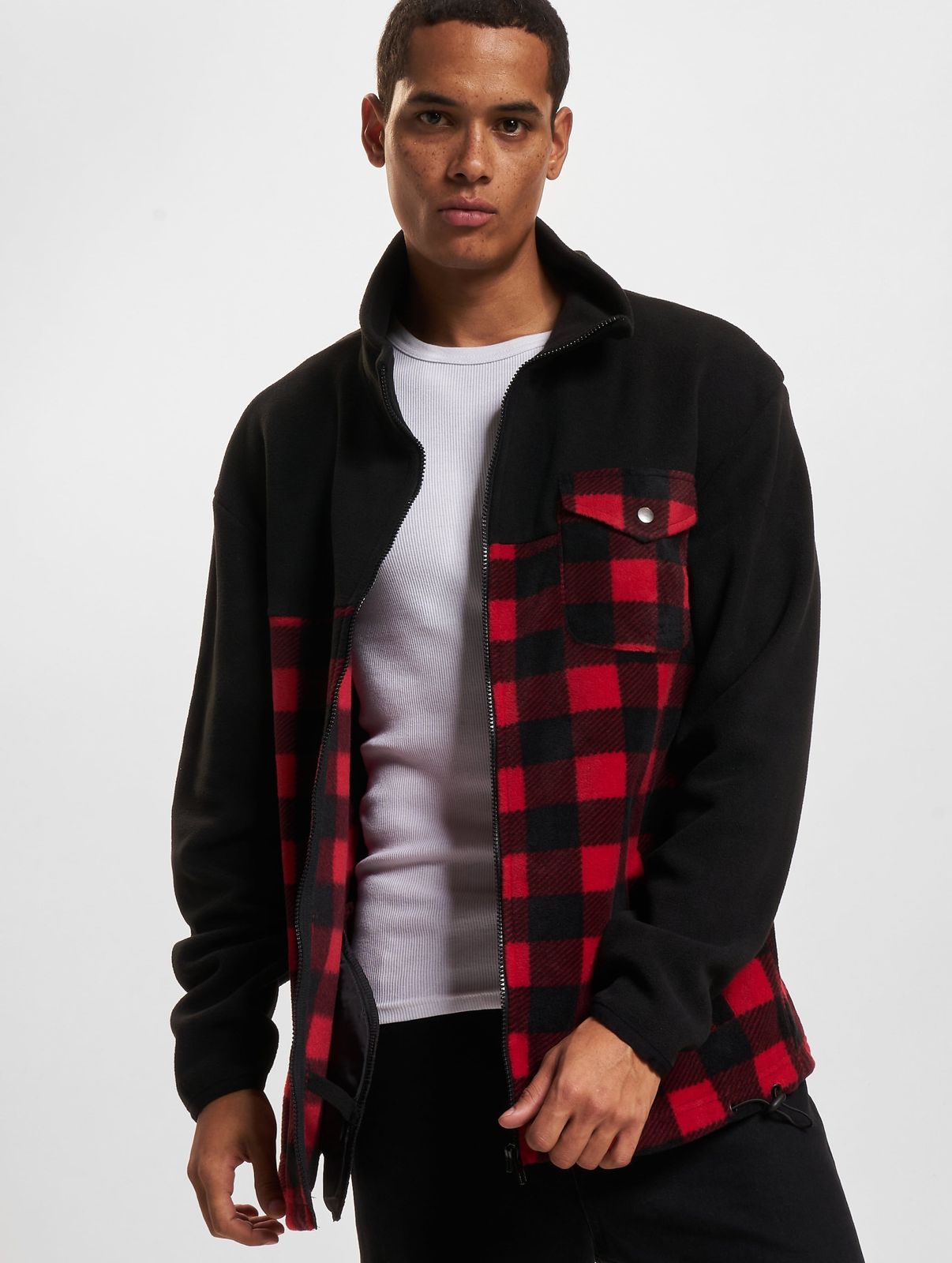 Functional Urban Classics men's jacket with zipper, 260 g/m², black/red