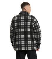 Stylische Urban Classics Herren Hemdjacke in Karomuster Jacke mit Reißverschluss und Brusttaschen Schwarz/Weiß