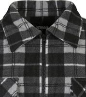 Stylische Urban Classics Herren Hemdjacke in Karomuster Jacke mit Reißverschluss und Brusttaschen Schwarz/Weiß