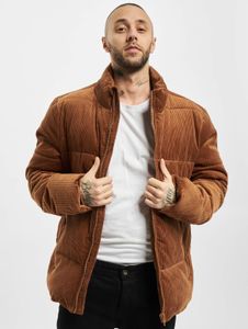 lässige URBAN CLASSICS Herren Jacke Reißverschluss Taschen 230 g/m² mit Baumwolle Braun