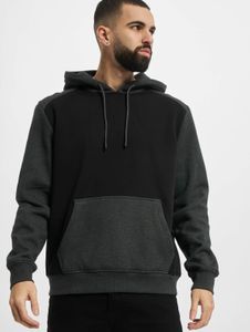 Sweat à capuche confortable Urban Classics pour homme, avec cordon de serrage, 300 g/m² coton, gris/noir