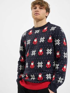 Sweat-shirt homme Urban Classics confortable avec poignets côtelés, bleu marine/multicolore