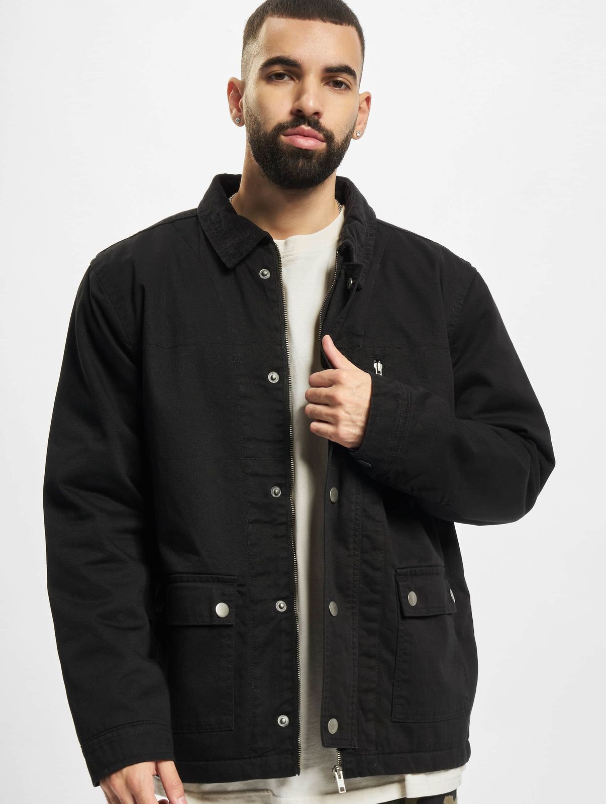 Urban Classics Herren Jacke gefüttert Baumwolle Schwarz