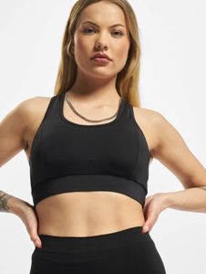 lässiges Urban Classics Damen T-Shirt Stretch Slim Fit Mesh Schwarz