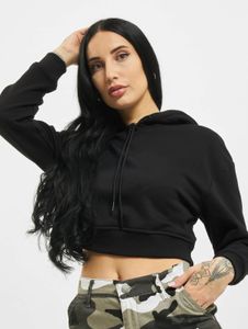 weicher Urban Classics Damen Hoodie Kordelzug Kapuze 300 g/m² mit Baumwolle Schwarz