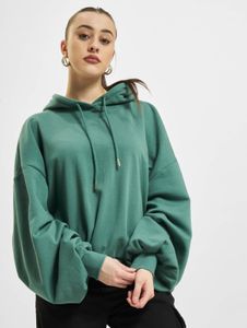 bequemer Urban Classics Damen Hoodie Kordelzug Rippstrick 305 g/m² mit Baumwolle Grün