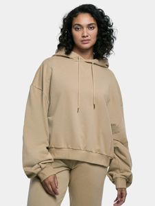 weicher Urban Classics Damen Hoodie Kordelzug Rippstrick 305 g/m² mit Baumwolle Beige