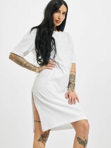 modisches Urban Classics Damen Kleid Oversize 180 g/m² mit Baumwolle Weiß