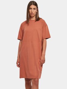 lässiges Urban Classics Damen T-Shirt Oversize 180 g/m² mit Baumwolle Terracotta-Orange