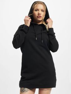 stilvolles Urban Classics Damen Kleid große Kapuze Kordelzug 305 g/m² mit Baumwolle Schwarz