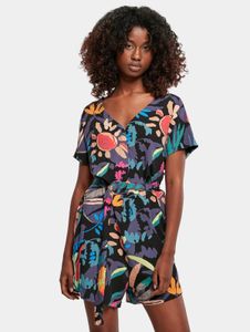 modisches Urban Classics Damen Kleid Taschen 115 g/m² Schwarz/Bunt