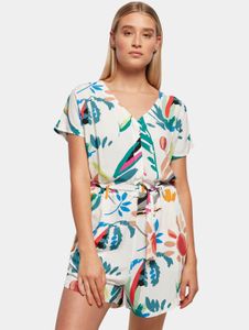 Vestido de mujer de la marca Urban Classics, con bolsillos, 115 g/m², blanco/multicolor.