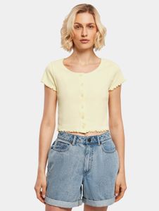 modernes Urban Classics Damen T-Shirt Stretch 180 g/m² mit Baumwolle Pastell-Gelb