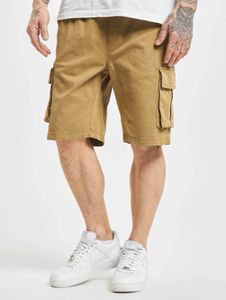 Pantalones cortos de verano para hombre URBAN CLASSICS, elásticos, con cordón ajustable, bolsillos, de algodón, color beige.