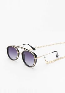 markante Urban Classics Unisex Sonnenbrille Ketten-Detail Schwarz