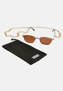 Striking Urban Classics unisex sunglasses, mirror-look, chain detail, brown/beige