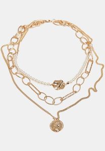 Collana unisex Urban Classics versatile, con dettaglio a catena, oro