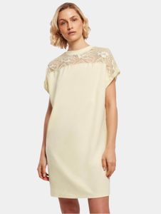 lässiges Urban Classics Damen T-Shirt Stretch 180 g/m² mit Baumwolle Pastell-Gelb