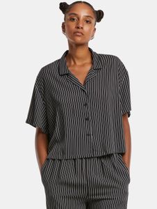 lässiges Urban Classics Damen Polo-Shirt 115 g/m² Schwarz/Weiß
